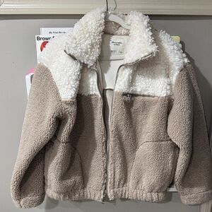 Abercrombie Teddy Jacket - Cream and Tan